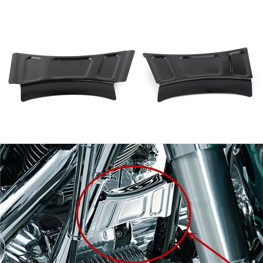 2pcs Motorbike Frame Downtube Crossbrace Cover Accent Trim For Harley Road Kings Touring 1999-2013 Glosss Black Metal