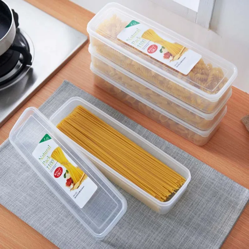 Household Noodle Box Food Fresh-keeping Box Vermicelli Spaghetti Fruit Airtight Container Refrigerator Storage Kitchen Organizer