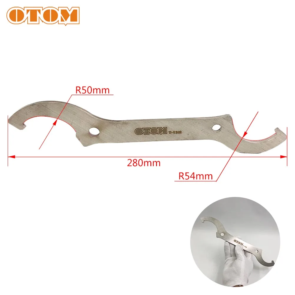 OTOM Motorcycle Wrench Rear Shock Absorber Adjustment Tools Universal C Hook Stainless Steel Regulation Spanner For KTM CRF KXL