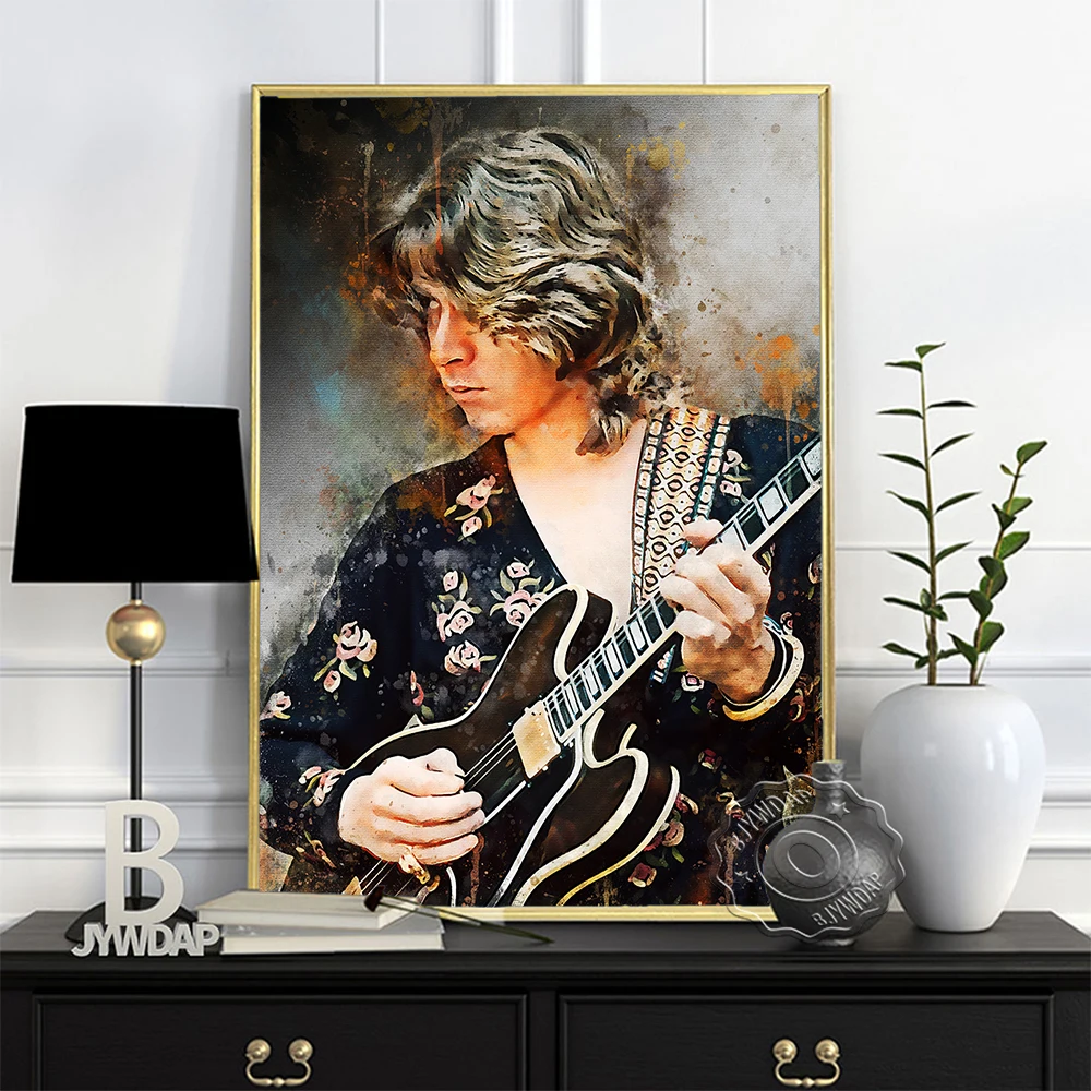 Michael Kevin Taylor Prints Poster, Britain Musician Play Guitar Oil Painting, Vintage Art Diablo Style Watercolour Wall Decor