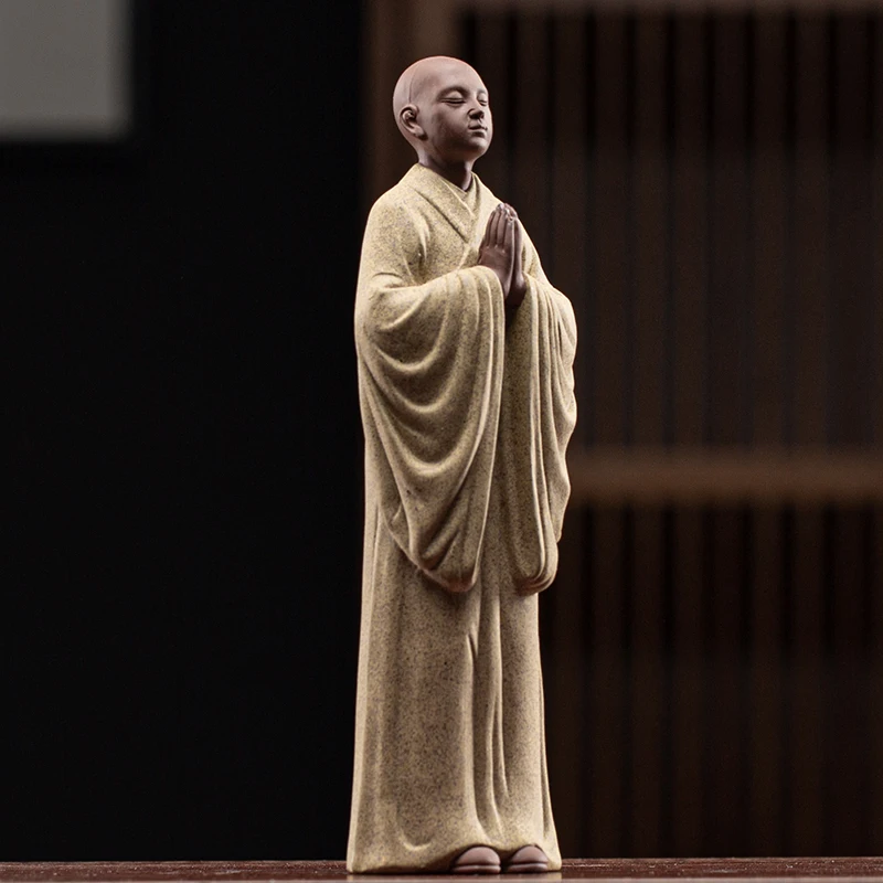 

Handmade Yixing Clay Small Monk Tea Ornaments Decoration Character Tea Ceremony Tea Room Desktop Tea Set Decorations