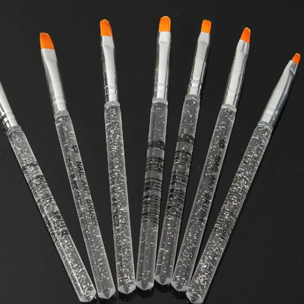 ร้อน 7 ชิ้นเล็บ UV เจลแปรงเล็บอะคริลิค DIY เครื่องมือ Nail Art Design Builder Salon วาดภาพวาดแปรงชุดปากกา B0017