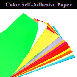 Etiqueta verde azul amarela vermelha do papel adesivo da cor a4 do papel matte da impressão autoadesiva colorida de 50 pces para impressoras a jato de tinta do laser