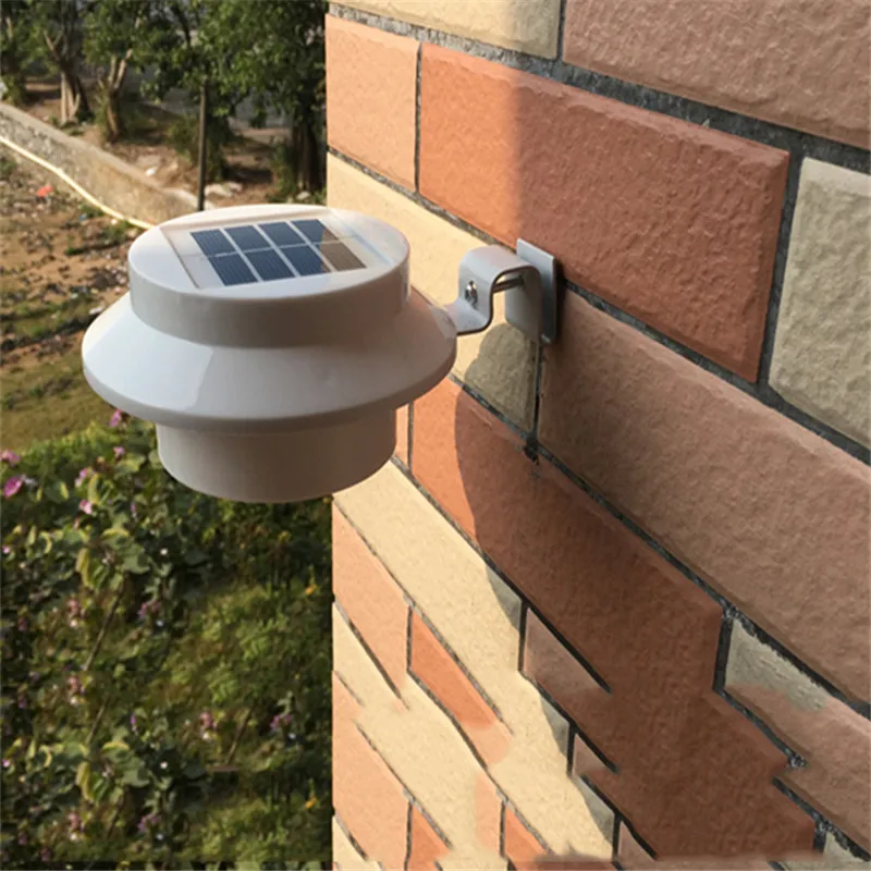 Waterproof outside Wall Garden Solar Lamp Light 3 Led iP65 Light Sensor Control Solar Powered Fence Gutter Solar Sensor outdoor