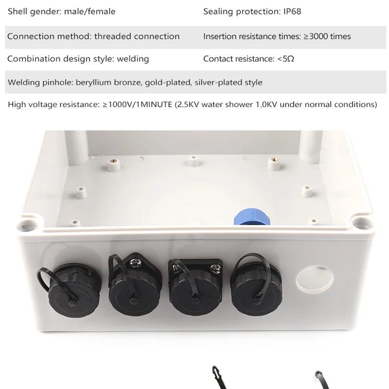 SP16 IP68 Square Type Plug Waterproof Connector Aviation Plug and Socket Male And Female 2 3 4 5 7 9 PIN Connectors