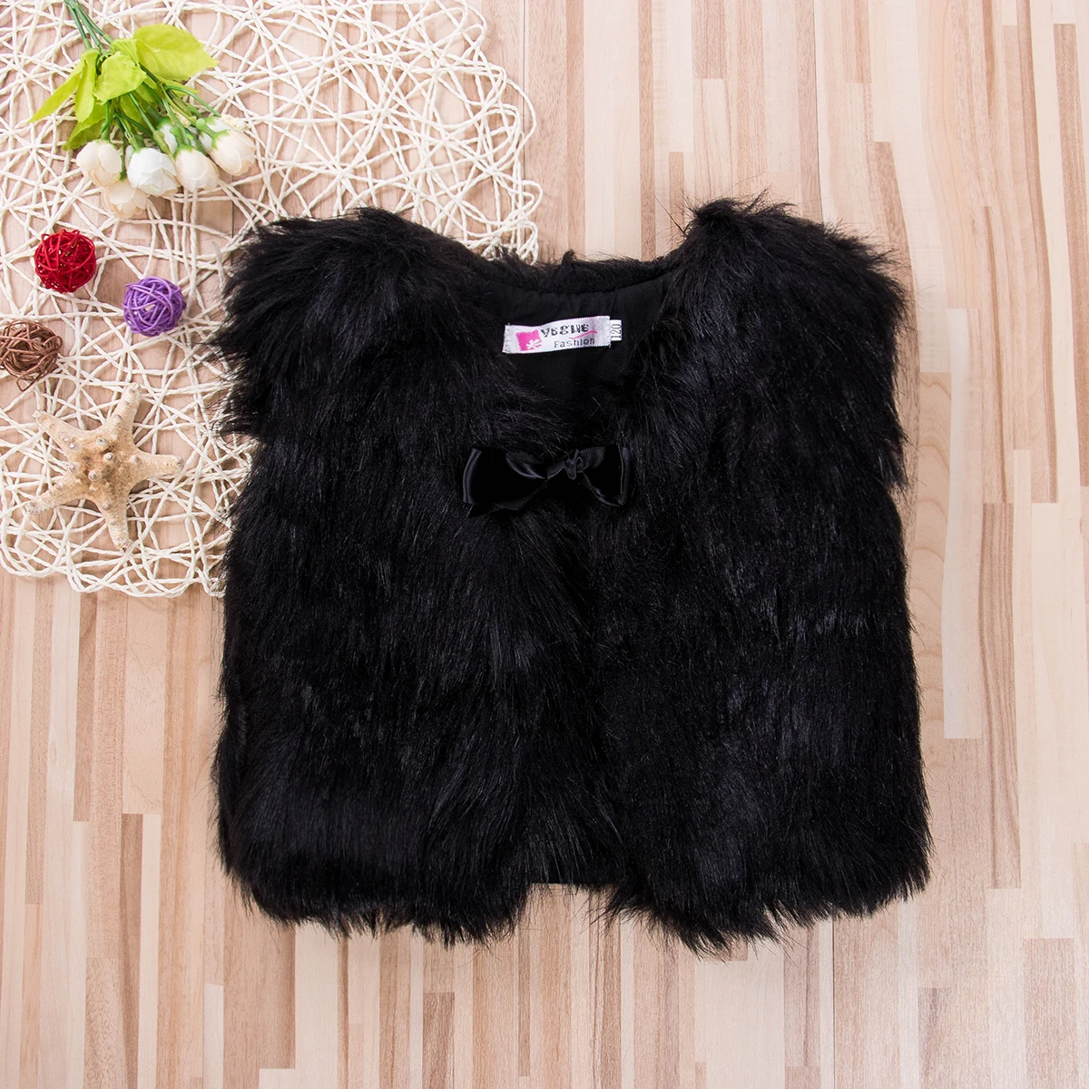 New Toddler Baby Girls Kids Winter Faux Fur Vest gilet senza maniche Solid Bowknot Belt Warm Coat Outwear Warm Jacket