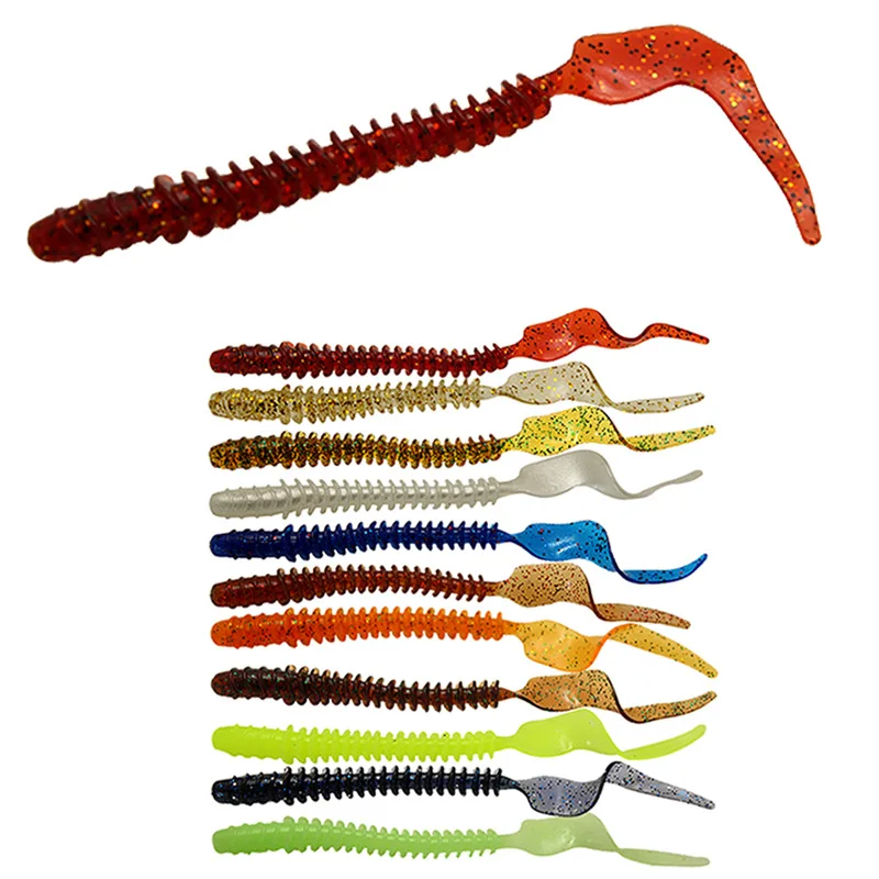 5pcs/Lot Long Tail Grubs baits 122mm/2.6g Jig Wobbler  Swimbaits Artificial Silicone Soft  Fishing Lure Bass bait Fishing Tackle