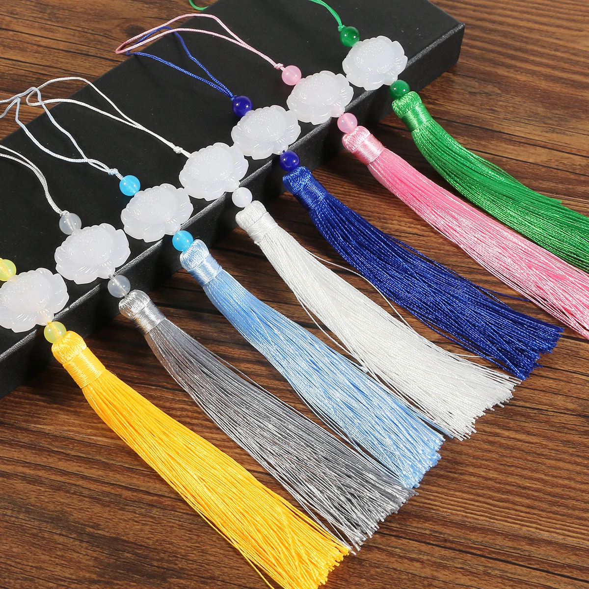 Colgante de flor de loto de estilo chino, borla de seda de algodón colorida para manualidades DIY, accesorios de joyería para decoración, 1 ud.