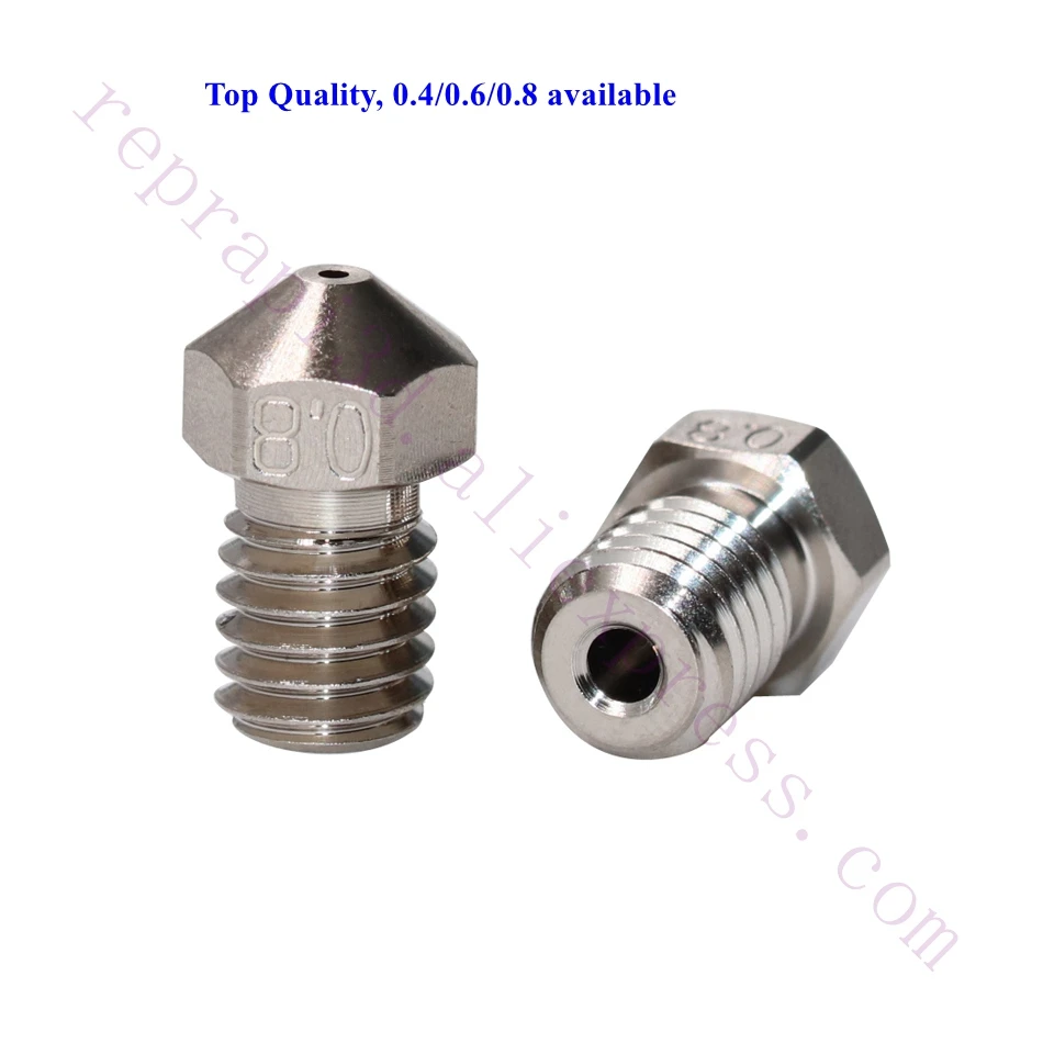 

2pcs V6 Plated Copper Nozzle Durable non-stick high performance for M6 Thread V6 hotend BLV Mgn Cube Ultimaker 2 3D printers