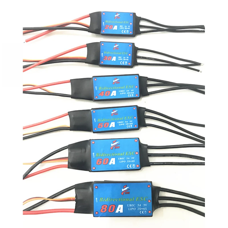 

RC ESC двухсторонний 20A 30A 40A 50A 60A 80A бесщеточный ESC с UBEC для радиоуправляемого автомобиля RC лодки обратный корабль вперед/назад
