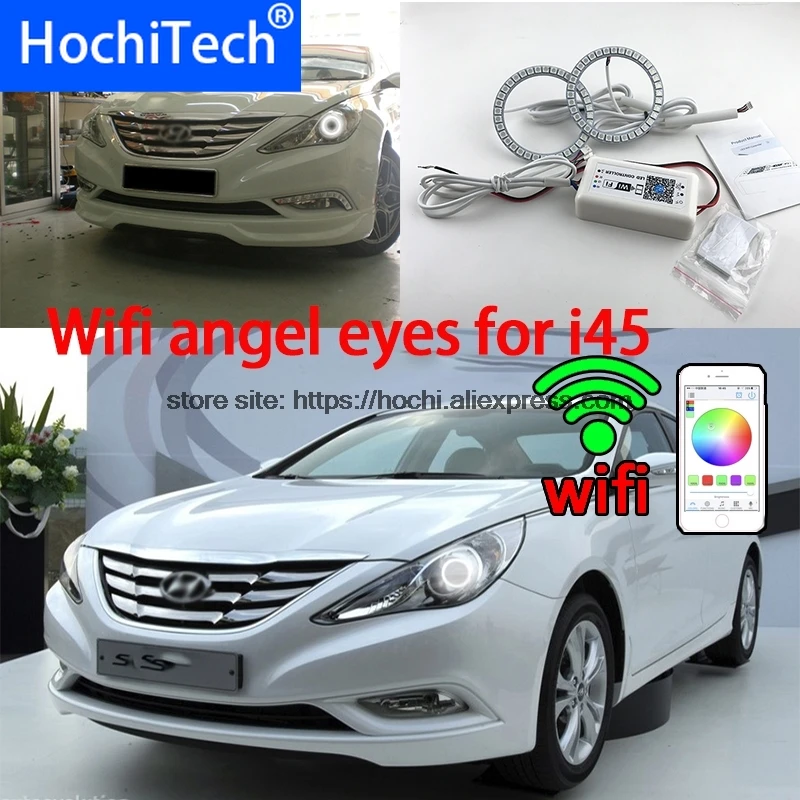 HochiTech Excellent RGB Multi-Color  rings kit car styling for Hyundai Sonata i45 2009-2014 angel eyes wifi remote control