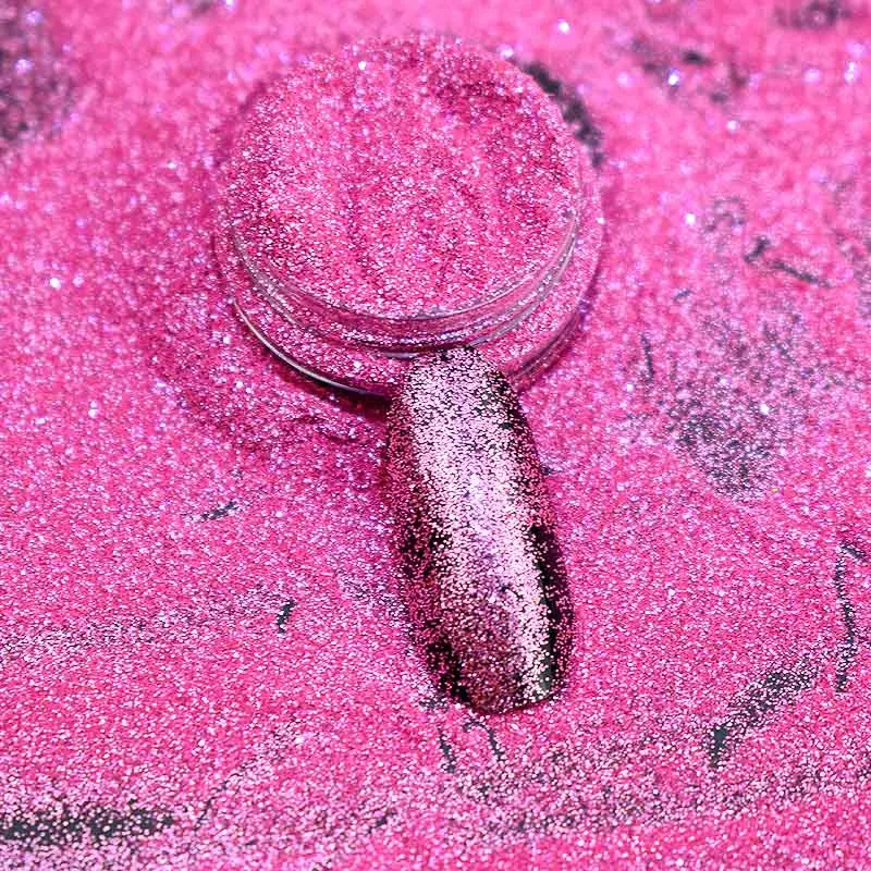 6/20g Pink Nail Glitter Pó Poeira Manicure Nail Art Decoração Fine Acrílico Pó Chrome Pigmento DIY Nails Salon