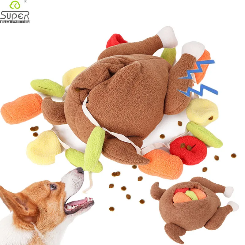 Juguete de peluche para perro, rompecabezas interactivo para mascotas, alimentador, entrenamiento de alimentos, Iq, masticar para perro, juguetes chirriantes, bonito juego de actividades para animales