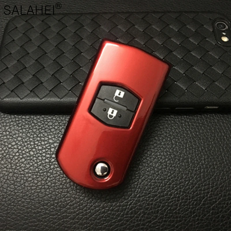 High quality ABS Key Holder Car Key Cover Case For Mazda 2 3 5 6 CX7 CX9 RX8 MX5 MPV Demio 2 Button Remote New Car Flip Key Case