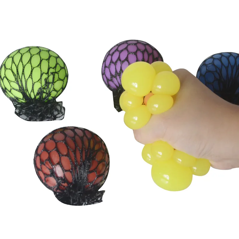 6cm Soft Grape Ball Stretchy Mesh Balls Kids Decompression Toys Children Men Women Hand Fidget Toy Relieve Stress Birthday Gift