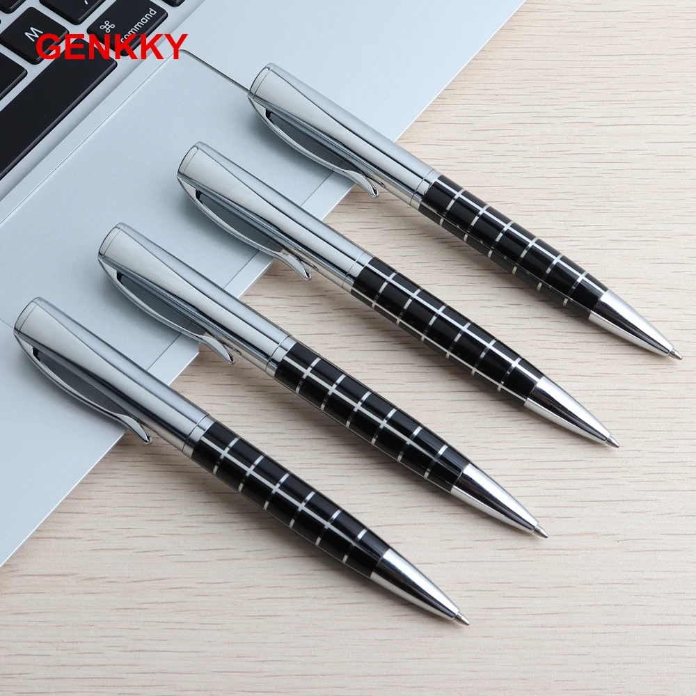 1/10Pcs Office Metal ballpoint pen Stainless Steel Material Rotating Style Ball Pens For School Office Stationery Supplies