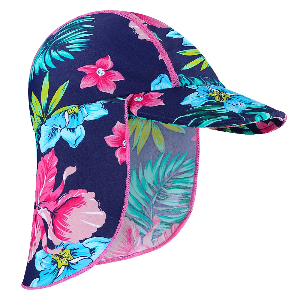 BAOHULU Infantil Swimming Caps 2021 Summer Print Swim Sun Hats Beach Caps Kids Hats for Boys Girls 6 Months-6 years Children