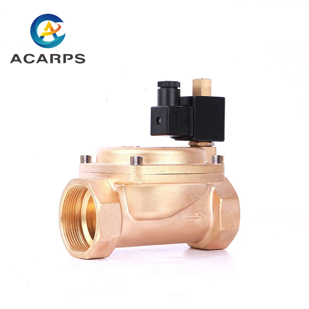 

2 Way 2 inch Brass Direct Acting Solenoid Valves Water 12v 110v 24v DN50 Normally Open 16bar