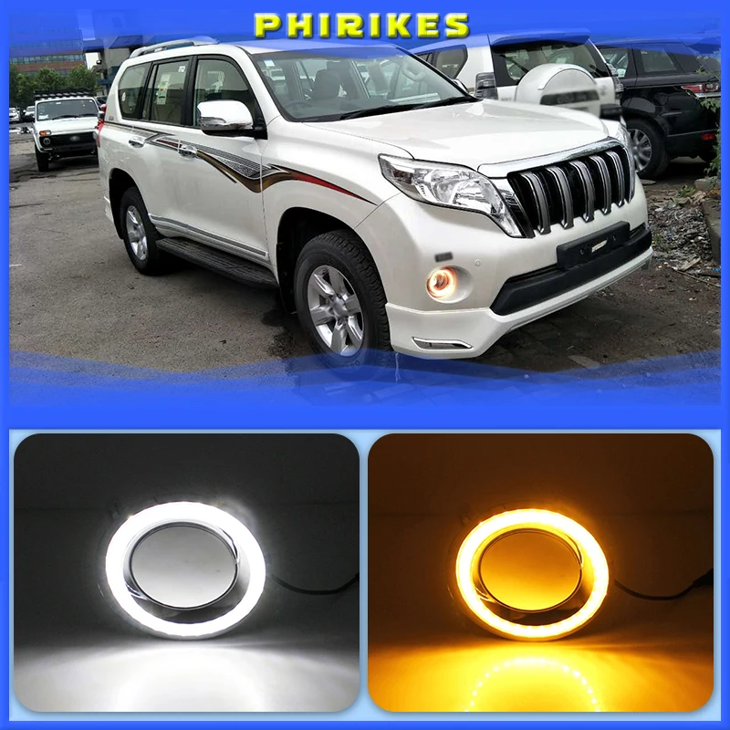 For Toyota Land Cruiser 2700/4000 Prado 150 FJ150 LC150 2014 2015 LED Daytime Running Light Bumper Fog Lamp DRL