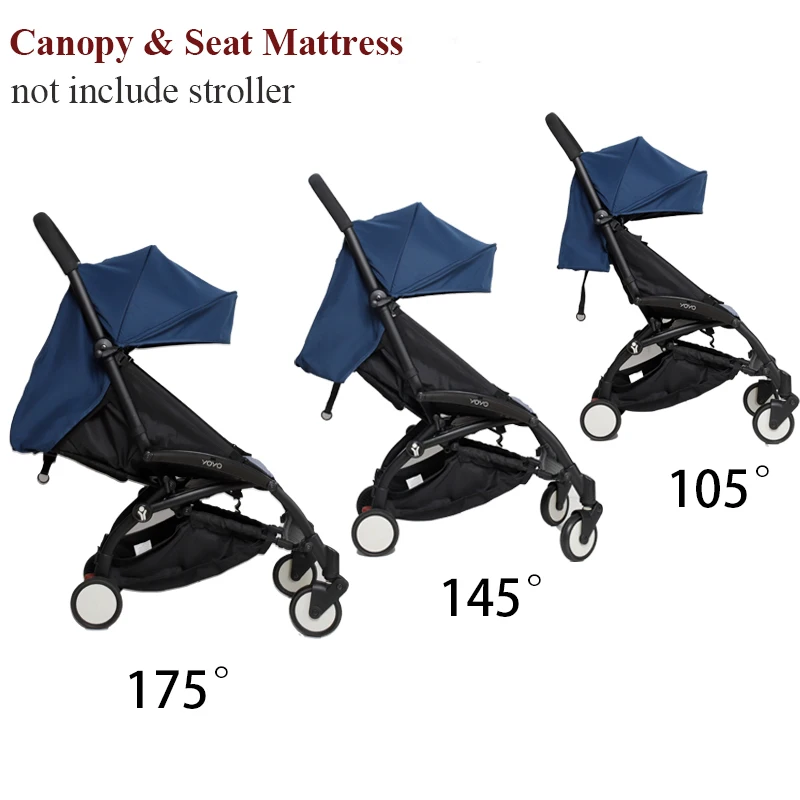 175° Stroller Hood&Seat Liner For Babyzen Yoyo Canopy Cover Cushion Fit YOYO2/YOYA Pram Sunshade 1:1 Fabric Stroller Accessories