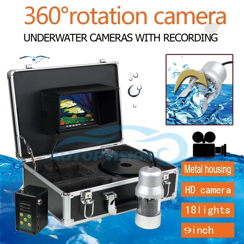 F08A 100M 360 Degree Underwater Rotating Fishing Camera 9