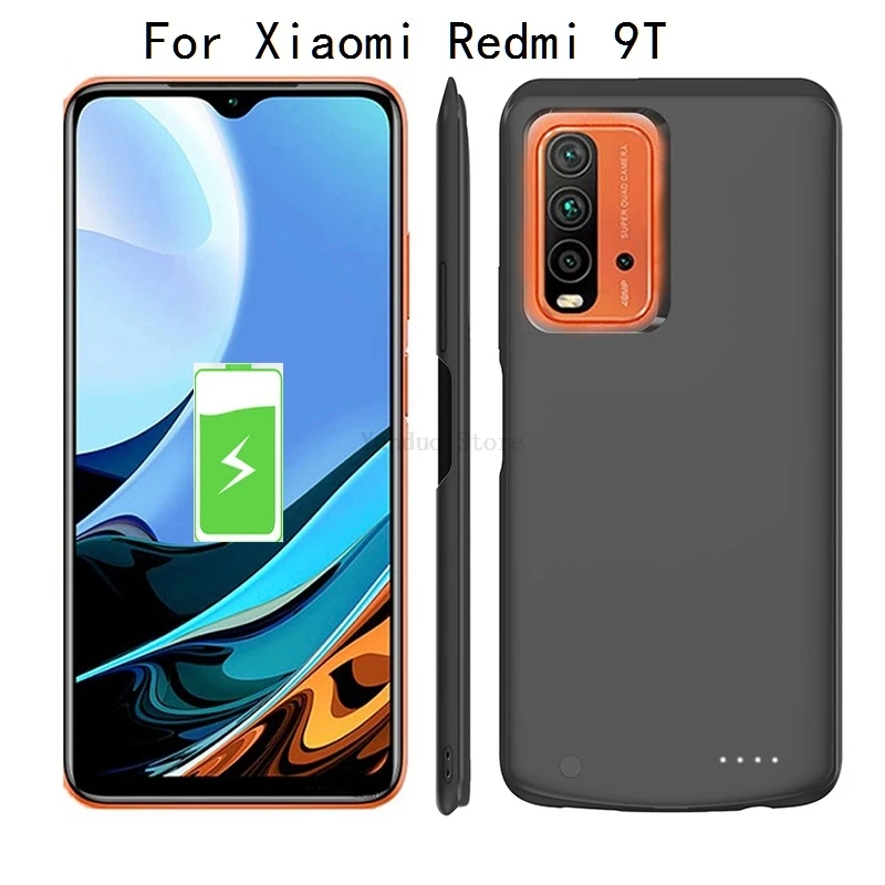 Battery Charger Cases For Xiaomi Redmi 9T Silm Silicone Shockproof  External Battery Charging Cover Portable charger Power Bank