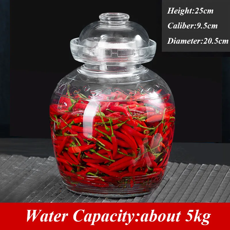 Thickened Transparent Glass Kimchi Jar Pickles Container Kitchen Accessories Pickled Jars for Food Pickling Sealed Storage Tank