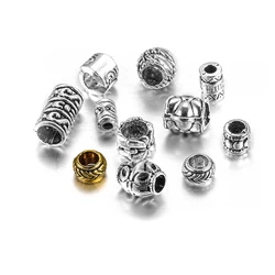20pcs/lot Metal Big Hole Tibetan Antique Spacer Loose Beads For DIY Jewelry Making Finding Necklace Bracelet Accessories