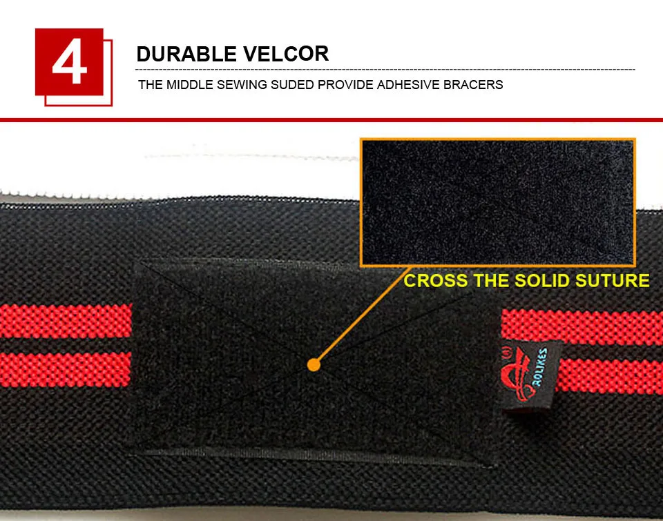 AOLIKES 1 Paar Armband-Handgelenkstütze, Gewichtheben, Fitnessstudio, Training, Handgelenkstütze, Klammer, Riemen, Wraps, Crossfit, Powerlifting – Detail 8