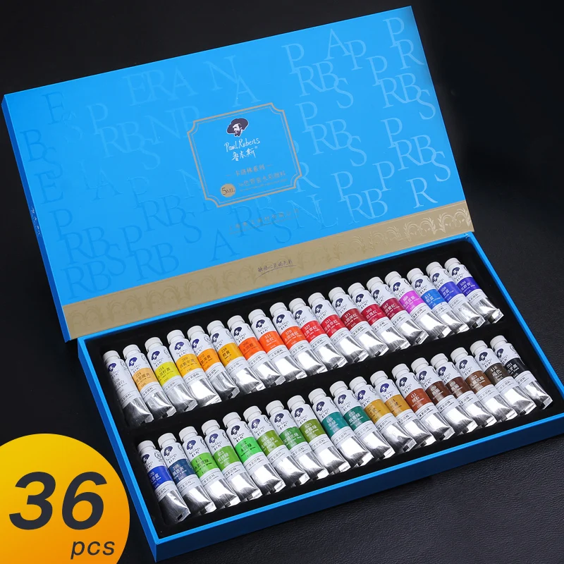 Paul Rubens 5 ml 18/24/36 Farben Aquarellfarben Tube Set Aquarellfarbe Pigment für Anfänger Zeichnung Kunstbedarf