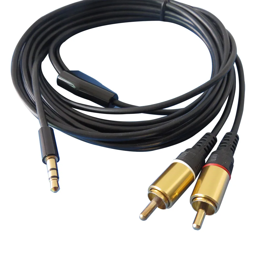 2meter 6FT 3.5mm Plug Jack to 2 RCA Male stereo audio cable