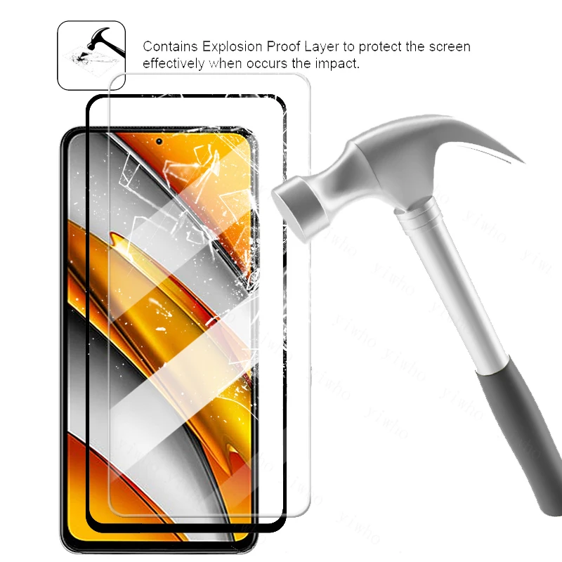 2in1 Glass on Poco F3 X3 NFC Pro M3 F2 Tempered Glass For Xiaomi pocophone pocox3 pocof3 x3NFC x3pro Screen Protector Phone Glas