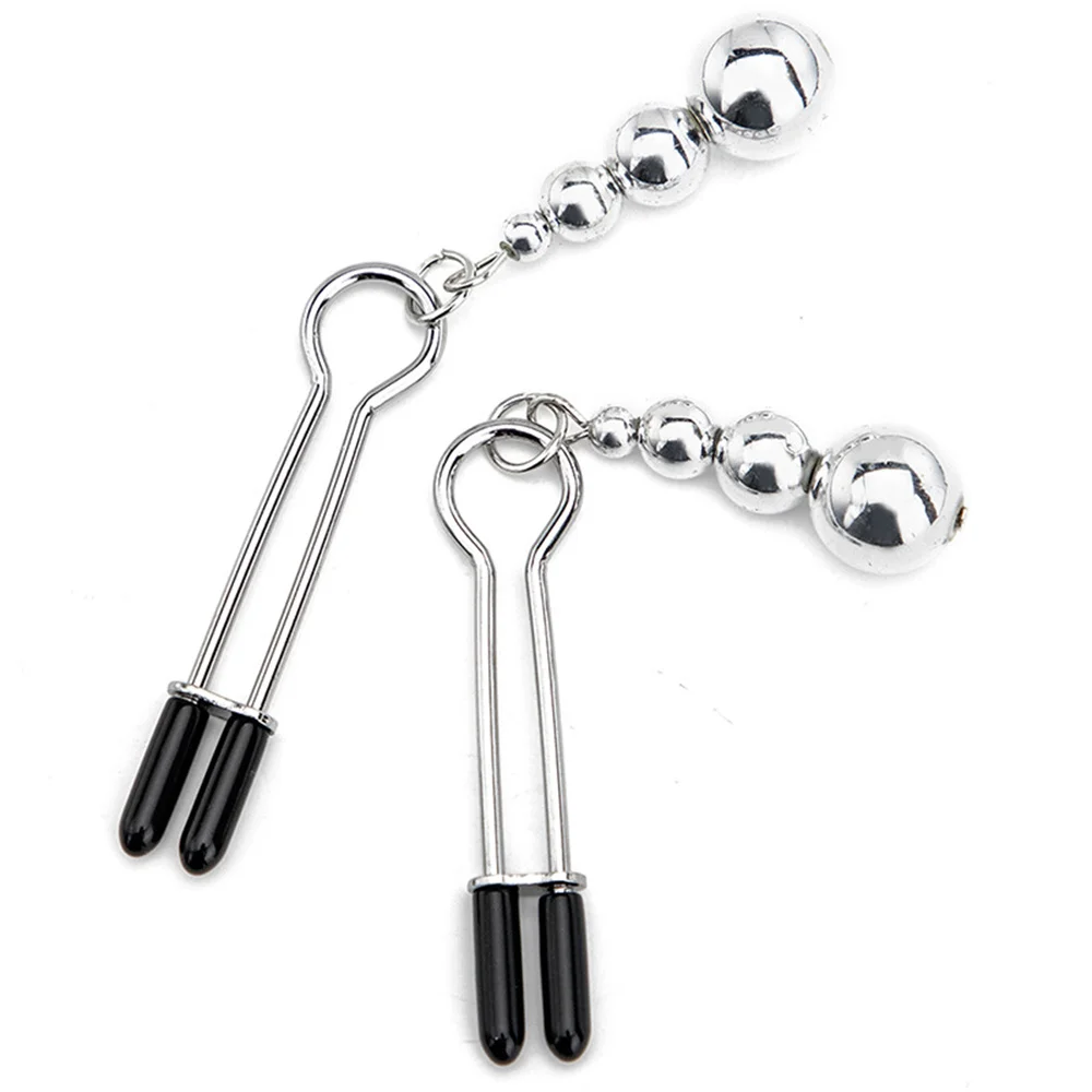 1Pair Nipple Clamps Adult Novelty Sex Product Metal Clip Nipple Stimulator Female Breast clitoris Massage Sex Toys For Couples