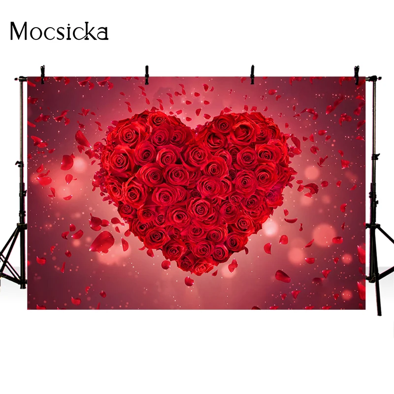 Mocsicka February 14 Valentine's Day Photography Backdrops Wedding Bridal Shower Photo Wallpaper Studio Booth Background