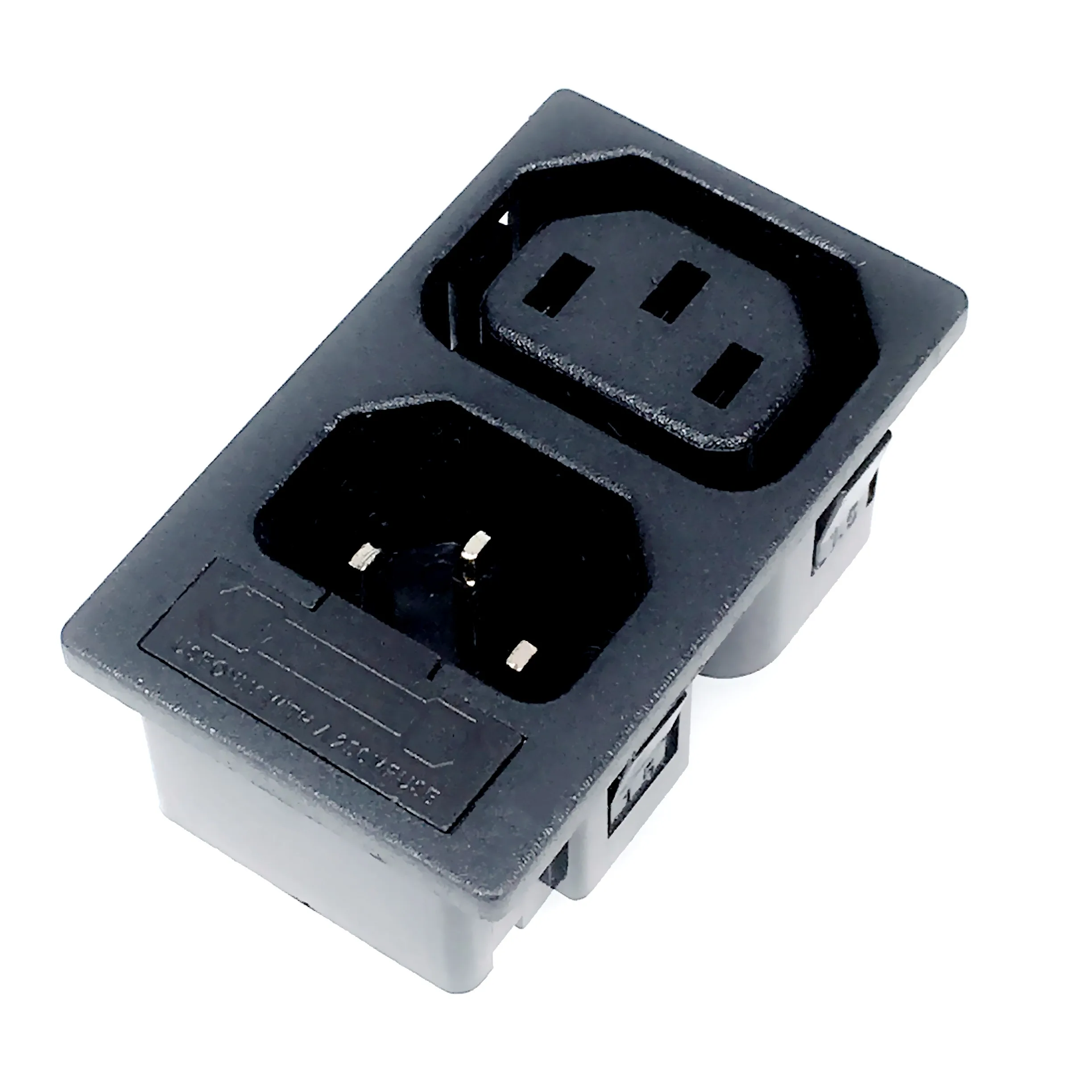 Wholesale 250v 10a IEC320 C13 C14 AC PDU UPS 2way fused power desktop outlet Embedded electrical Panel Receptacle AC socket