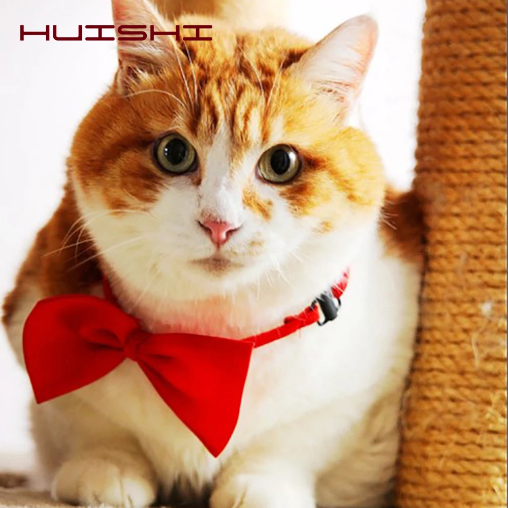 HUISHI Dog Bow Tie Adjustable Necktie Pet Dog Bowtie Puppy Bows Pet Bowties Different Colors Wholesale Supply Cat Bow Tie