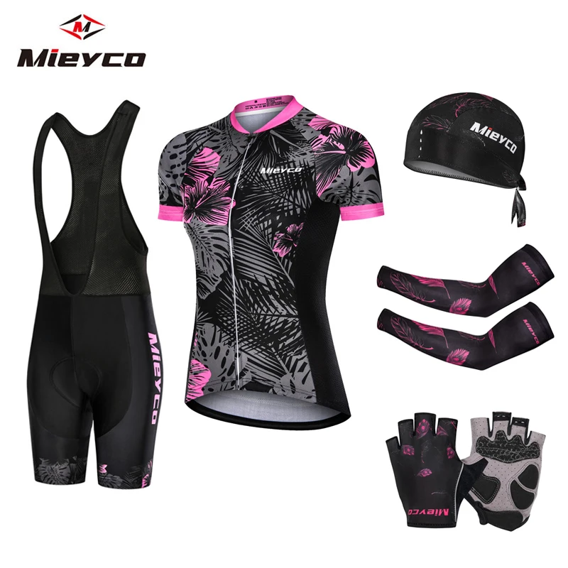 Women's Cycling Sets, Bike Uniform, Black Flowers Clothing, Short Sleeve Kit, Summer Suit, Ciclismo Outfit, 2024