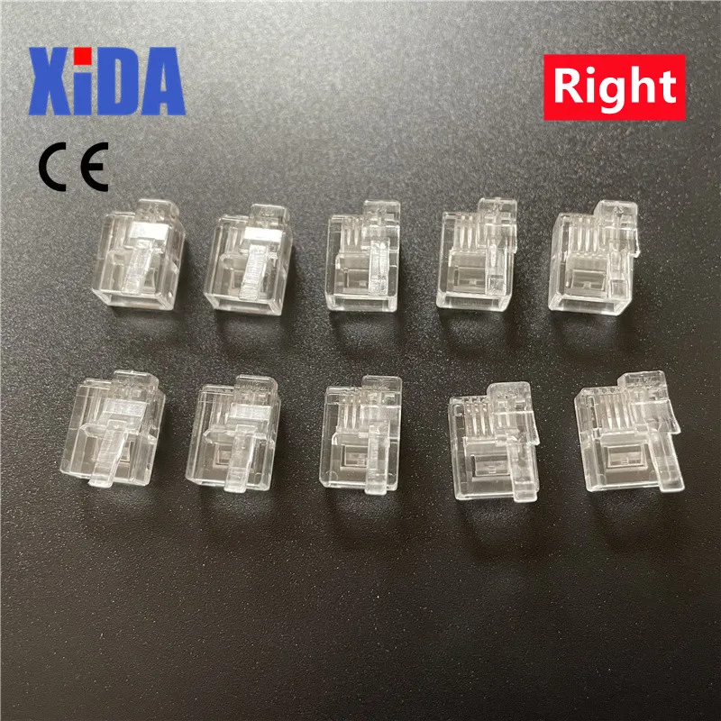 RJ11 RJ12 Connector 6P6C Left Buckle Cable Plug, Right Buckle Cable Plug, DIY EV3 NXT Cable Plug Crystal Head