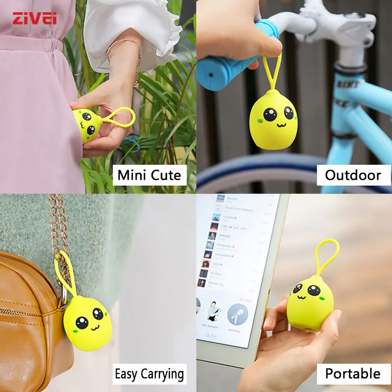 Zivei tws bluetooth alto-falante portátil mini sem fio 3w drivers enhanced baixo som de alta definição para casa ao ar livre