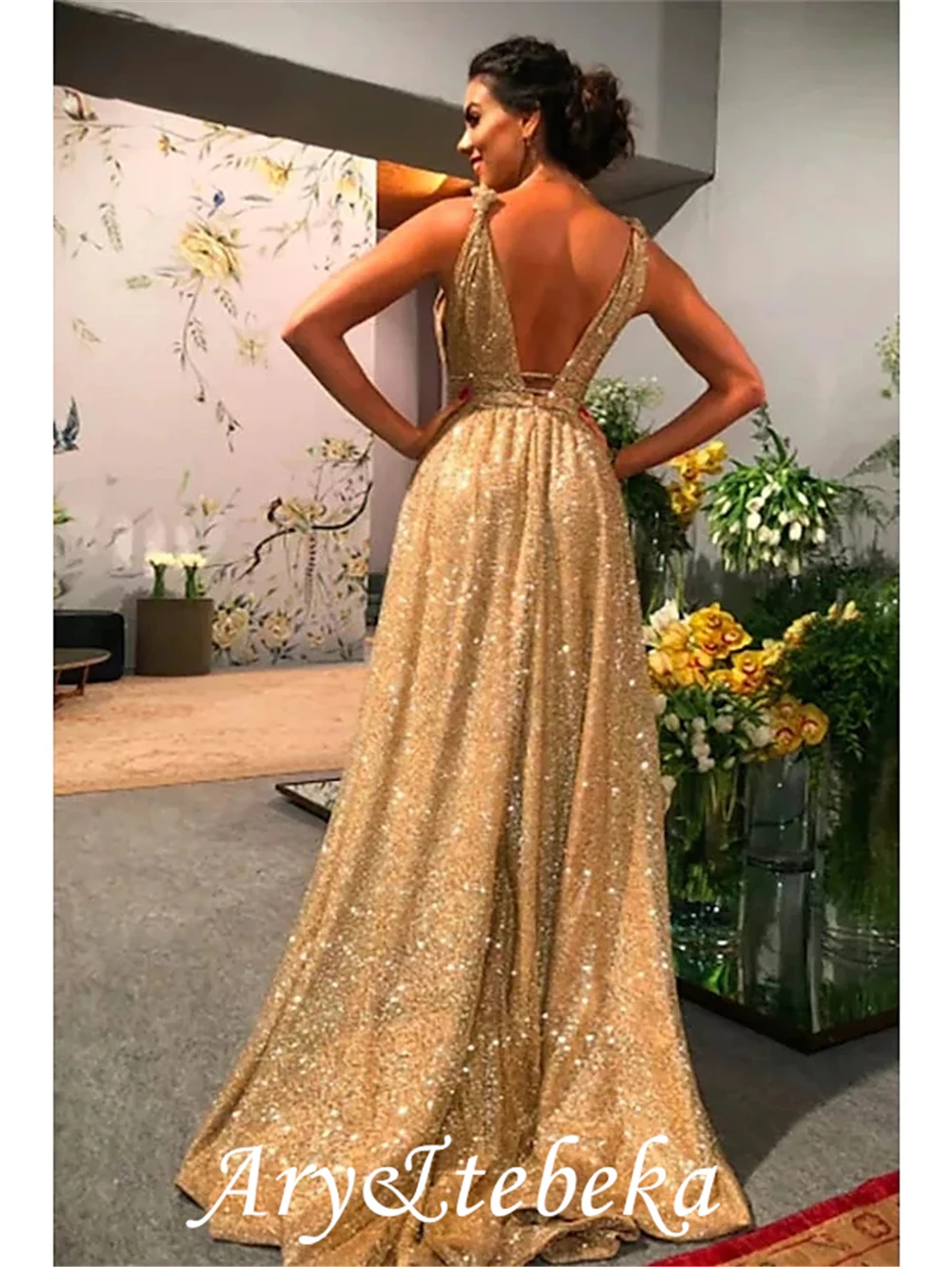 A-Line Luxurious Engagement Formal Evening Dress Spaghetti Strap Sleeveless Stretch Satin Sequined with Sequin 2021