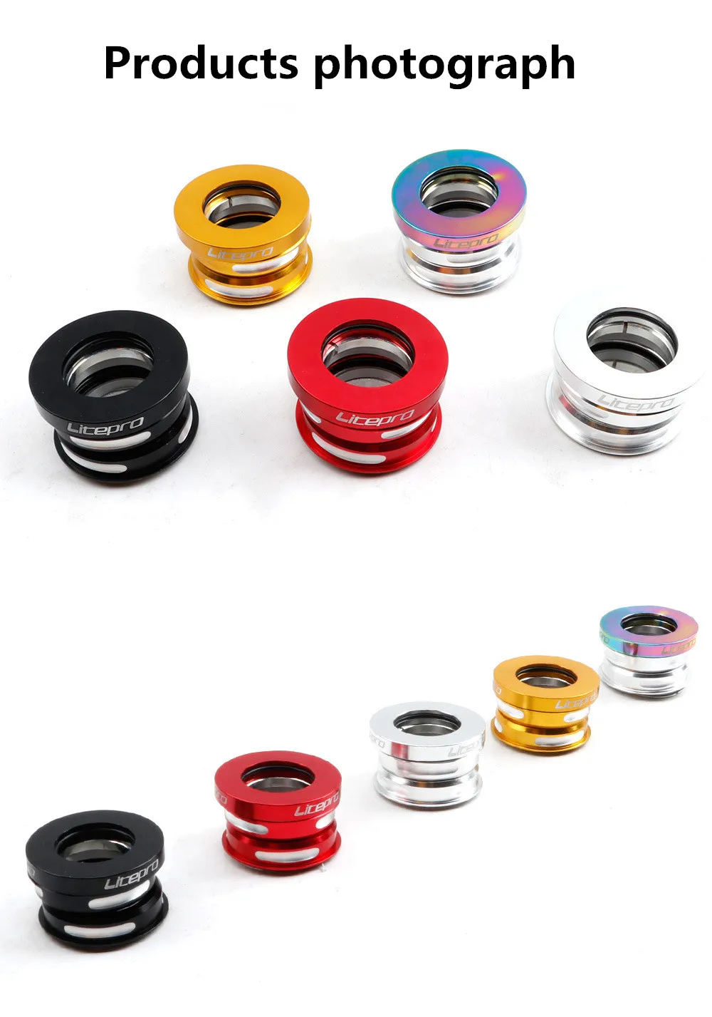 Litepro Fahrrad Headset 44MM Für Fnhon Ynhon BYA412 P18 P8 Kopf Set Gebaut-in Aluminium Legierung Faltrad versiegelt Lager – Detail 4