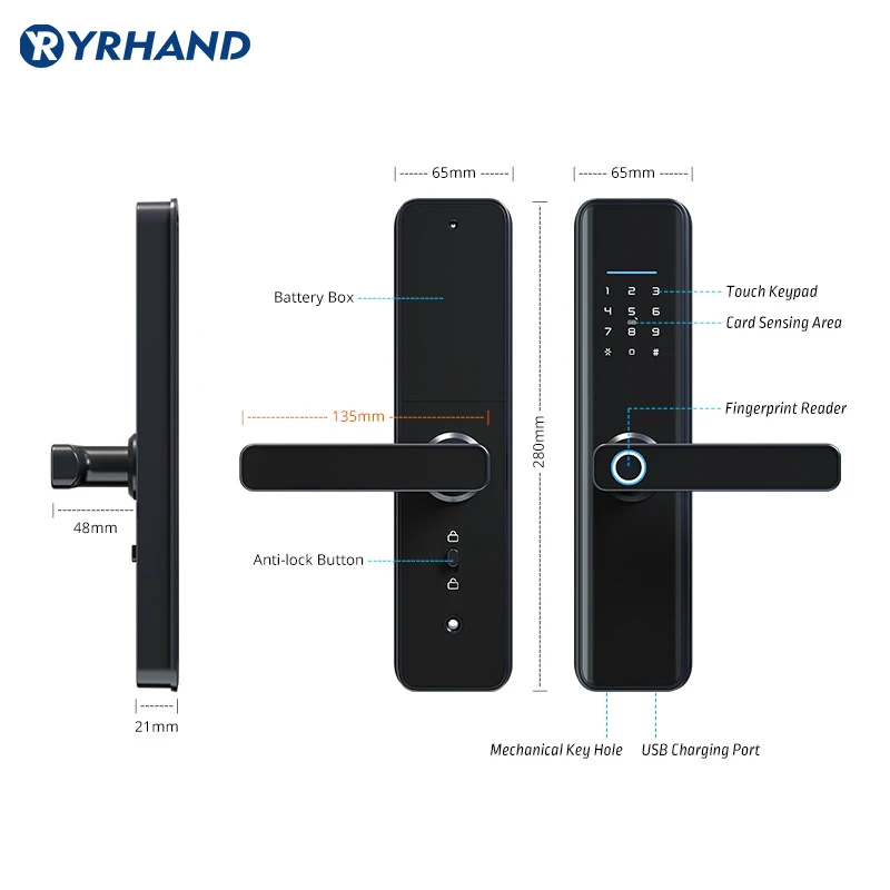 Imagem -04 - Smart Door Lock Kit Dispositivo Eletrônico Inteligente Impermeável Wifi Tuya-x7