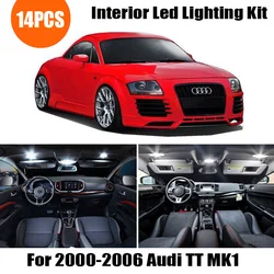 14pcs Error Free White Car LED Interior Light Ceiling Bulbs Kit Fit For 2000-2005 2006 Audi TT MK1 Map Dome License Plate Lamp