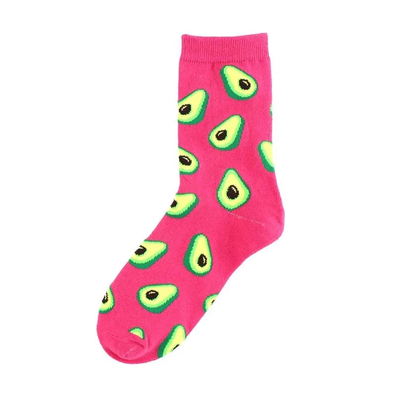 Peonfly Fashion Cute Soft Novelty Cotton Women Socks Dog Cat Avocado Pizza Colorful Cartoon Kawaii Funny Happy Socks Pink Gift
