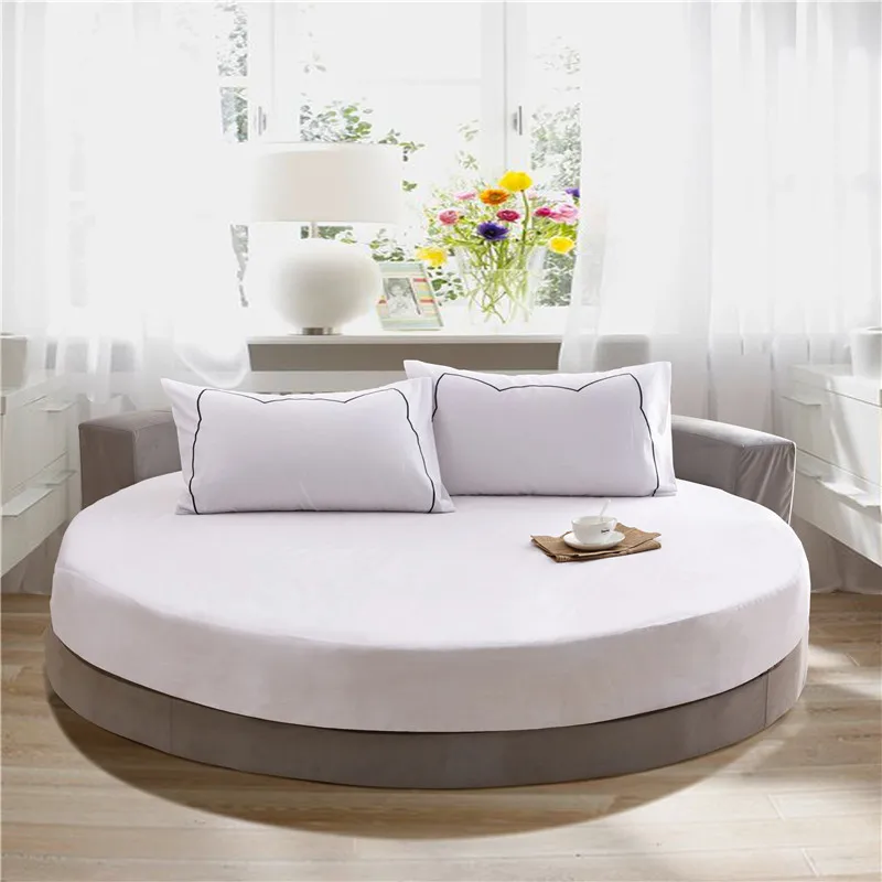 Hotel Round Bedding Fitted Bed sheet with Elastic band romantic Themed Hotel Round Mattress Cover Diameter 200cm-220cm