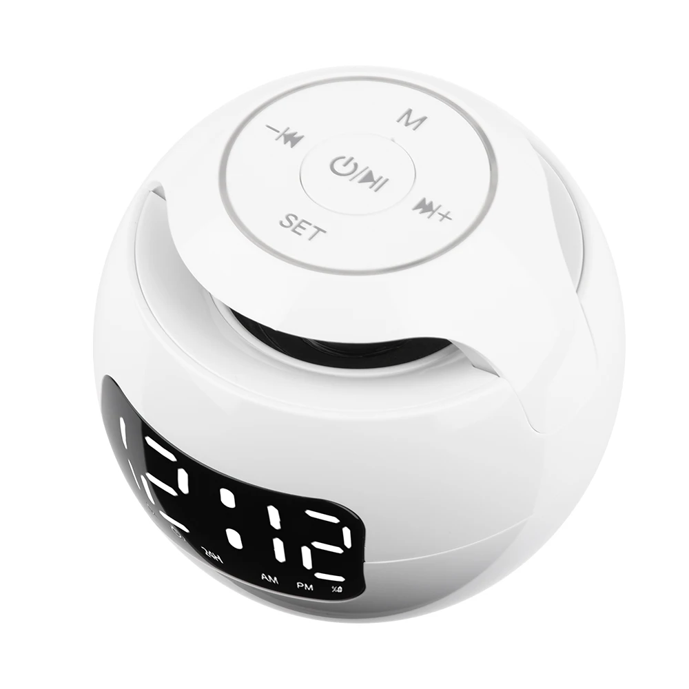 Upgraded Night Light Bluetooth Speaker Radio Alarm Clock USB Charger Digital Clock FM Radio Nap Timer Automatic Sensor Screen