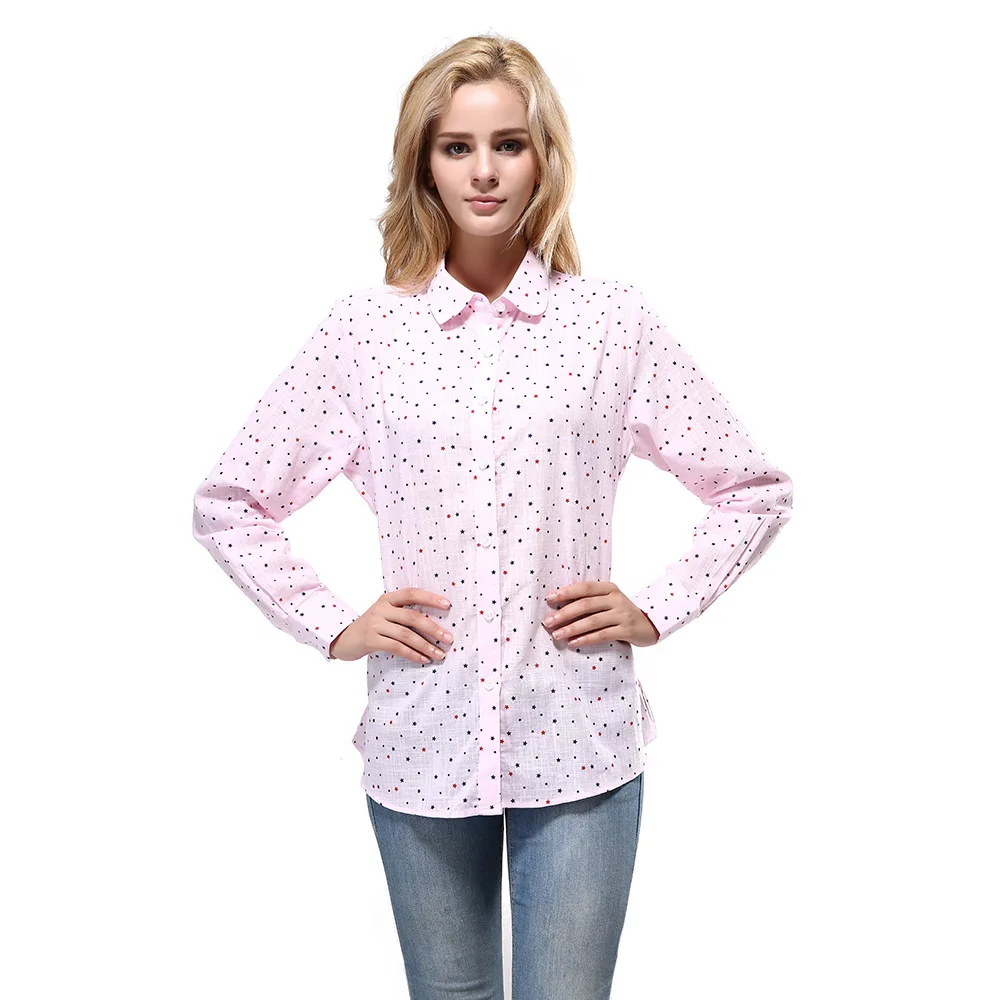 England Style Printing Cotton Women\'s Shirts Spring Autumn Fashion Long Sleeve Loose Female Blouses Ladies Top Cardigan Clothing