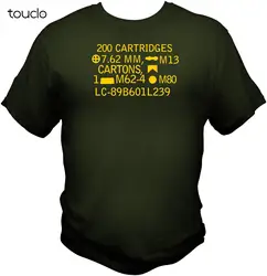 Summer Hot Sale Men T-shirt 7.62 NATO 308 Ammo Can T shirt M4 AR15 M16 Molon Labe Morale Patch Sniper