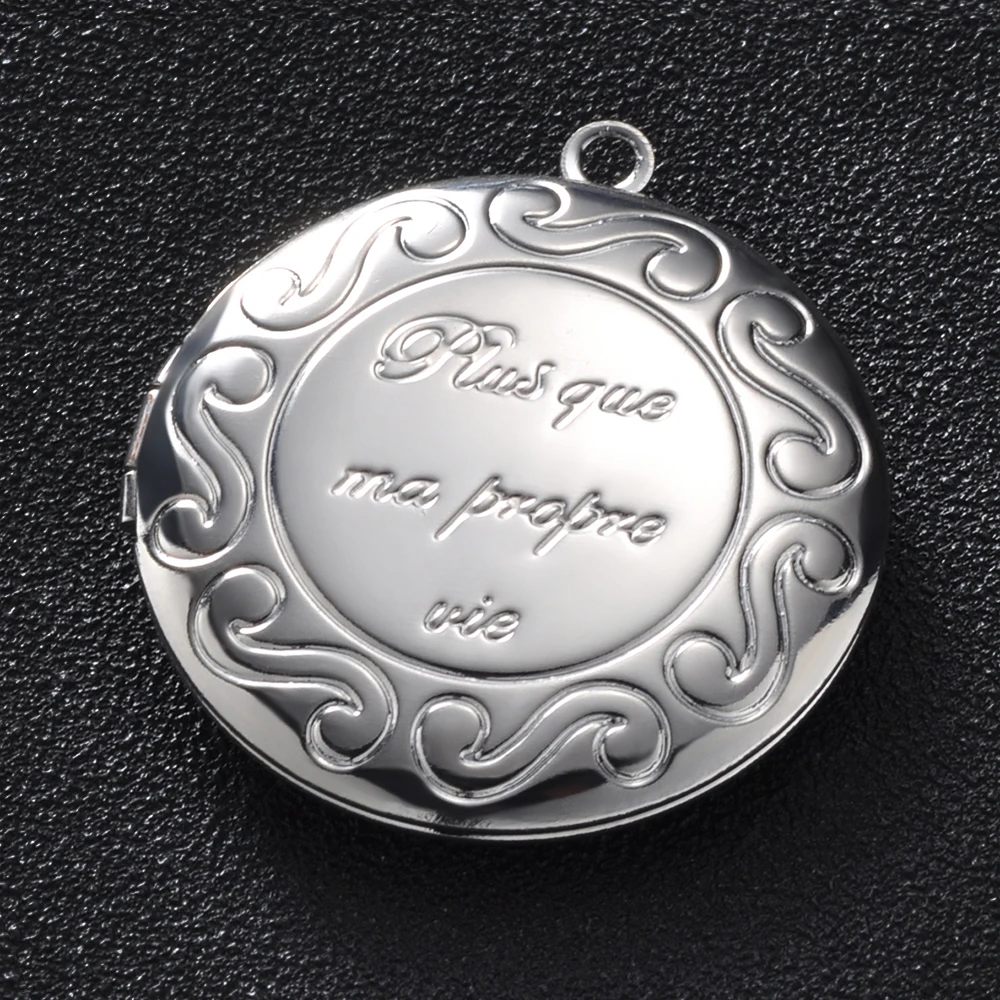 30Pcs/Lot Round Photo Locket Pendants For Necklace Vintage Copper Picture Frame Pendant For DIY Jewelry Accessories