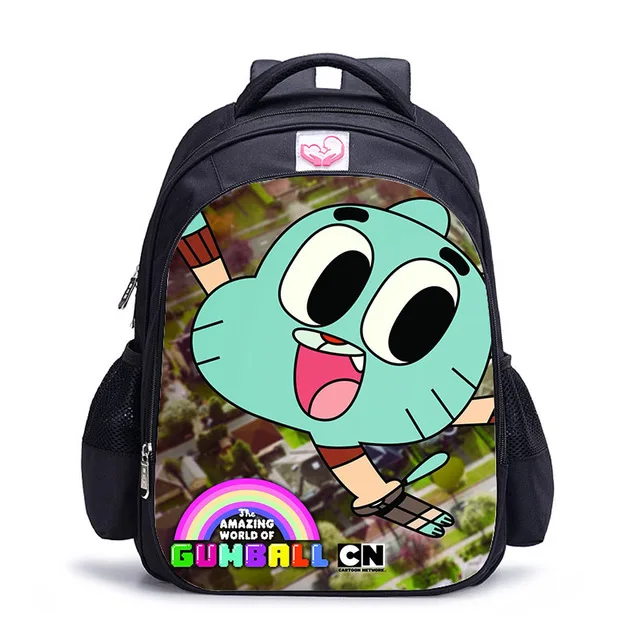 Mochila ortopédica de 16 pulgadas para niños y niñas, morral escolar con diseño de The Amazing World of Gumbal